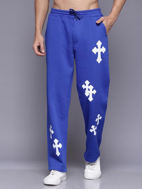 men mid rise placement print full length track pant - 21713532 - Very Small Image - 1