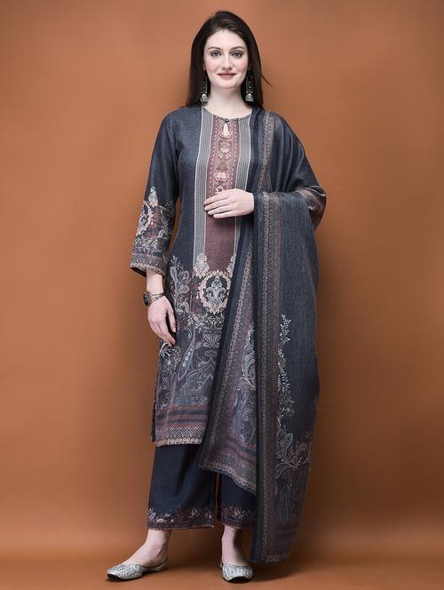 women printed winter wear kurta pant with dupatta set - 21714230 - Very Small Image - 1