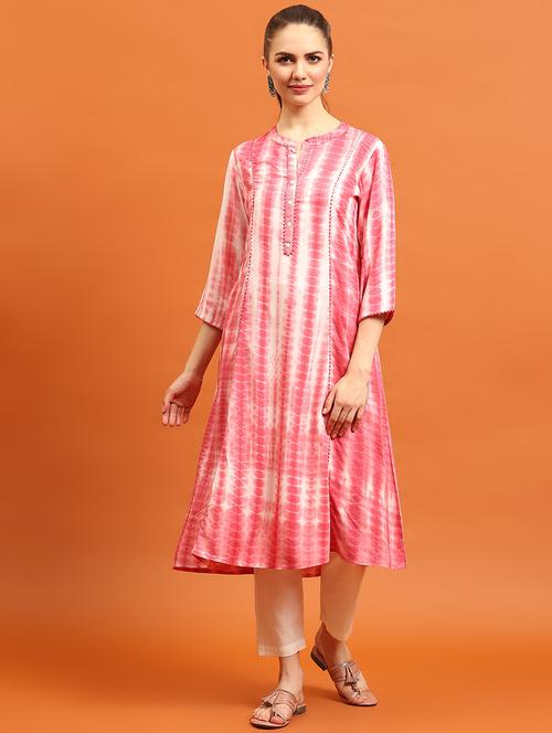 women tie & dye three quarter sleeve kurta - 21714254 - Very Small Image - 1