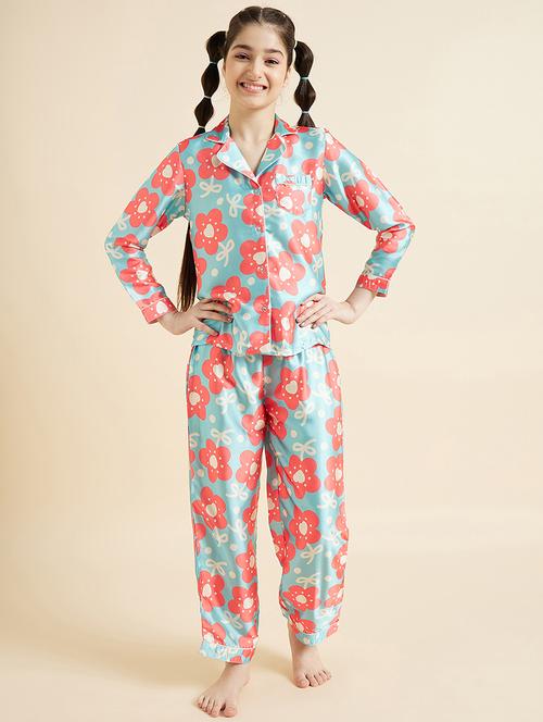 women printed nightwear pyjama set - 21715935 - Very Small Image - 1