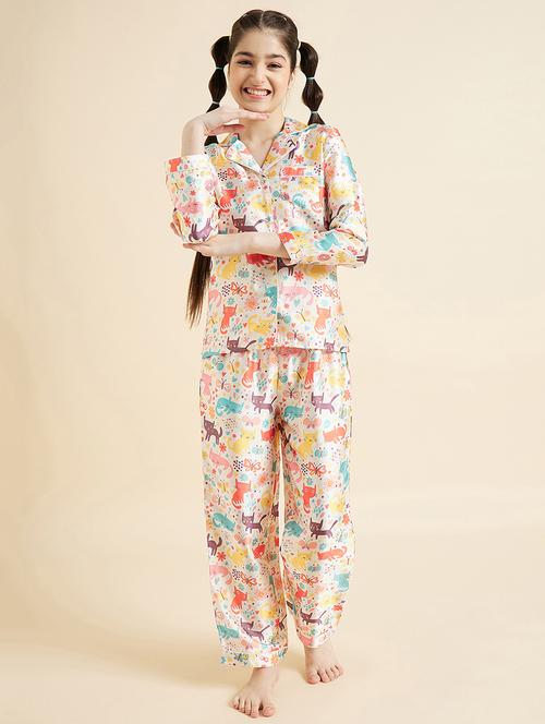 women printed nightwear pyjama set - 21715937 - Very Small Image - 1