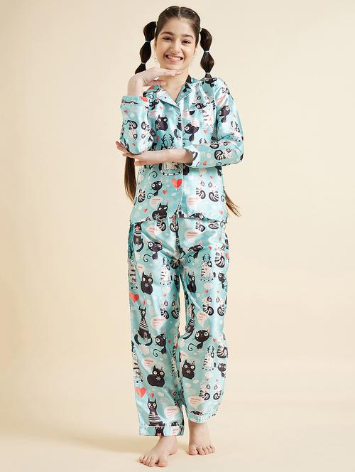 women printed nightwear pyjama set - 21715940 - Very Small Image - 1