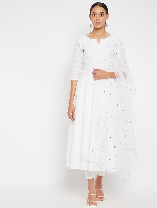 women three quarter sleeve kurta pant with dupatta set - 21716016 - Very Small Image - 1