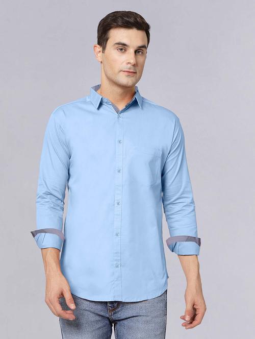 men long sleeves solid casual shirt - 21716599 - Very Small Image - 1