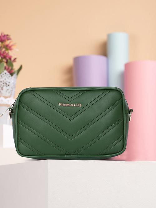 women solid quilted sling bag - 21716957 - Very Small Image - 1