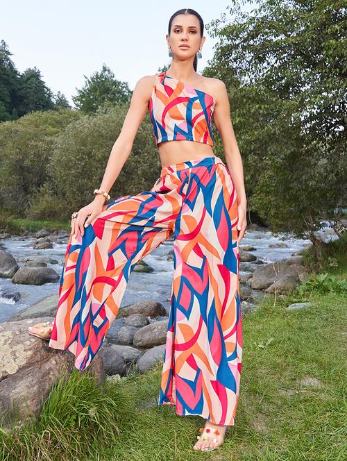 women printed top and palazzo co-ord set - 21717214 - Very Small Image - 1