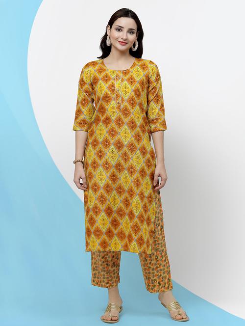 women printed three quarter sleeves straight kurta - 21717791 - Very Small Image - 1