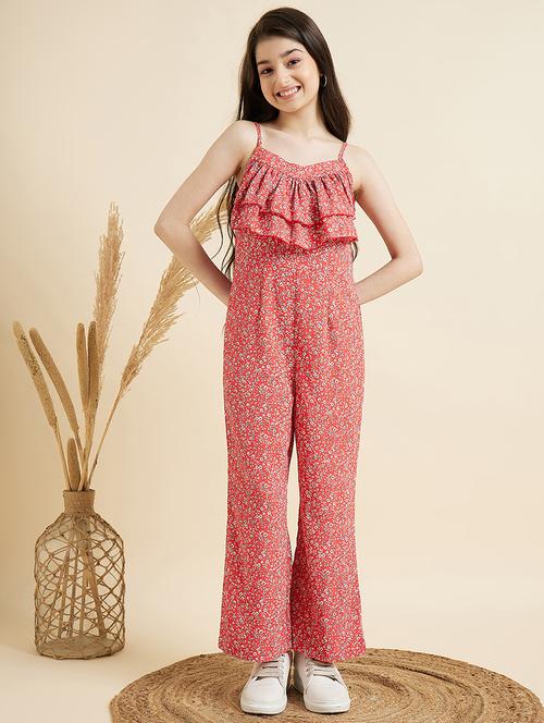 girls printed full length jumpsuit - 21718780 - Very Small Image - 1