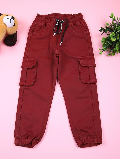 kids solid mid rise cargo - 21721015 - Very Small Image - 1