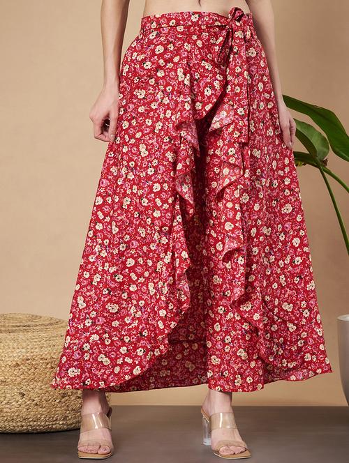 women printed high rise skirt with attached trouser - 21721144 - Very Small Image - 1