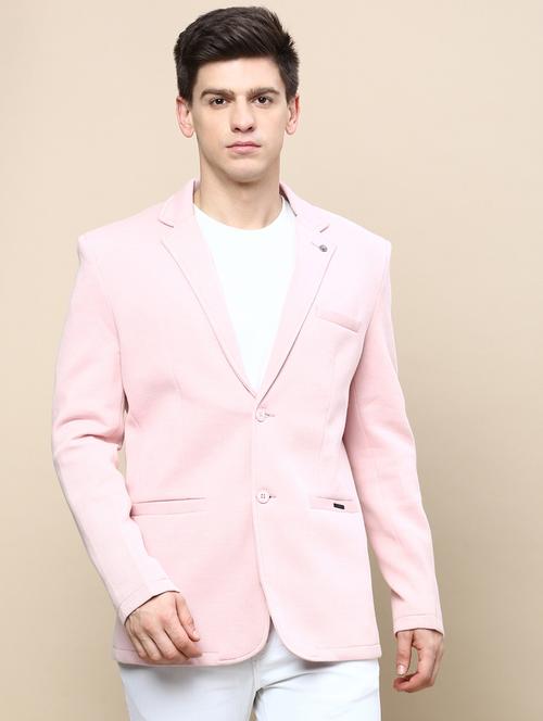 men solid lapel collar single breasted casual blazer - 21721461 - Very Small Image - 1