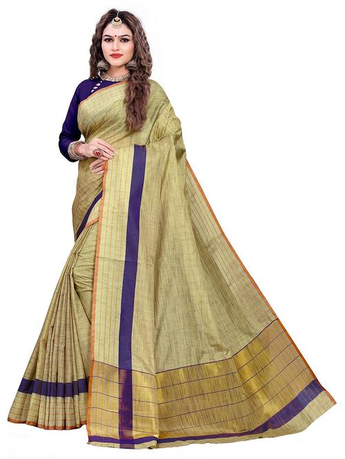 women olive green printed saree with blouse - 21722230 - Very Small Image - 1
