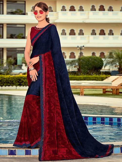 women printed casual wear saree with blouse - 21722315 - Very Small Image - 1