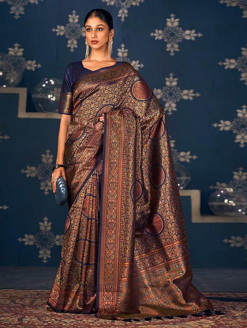 women self design banarasi saree with blouse - 21722462 - Very Small Image - 1