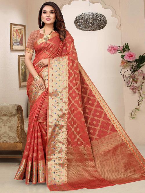 women self design banarasi saree with blouse - 21722504 - Very Small Image - 1