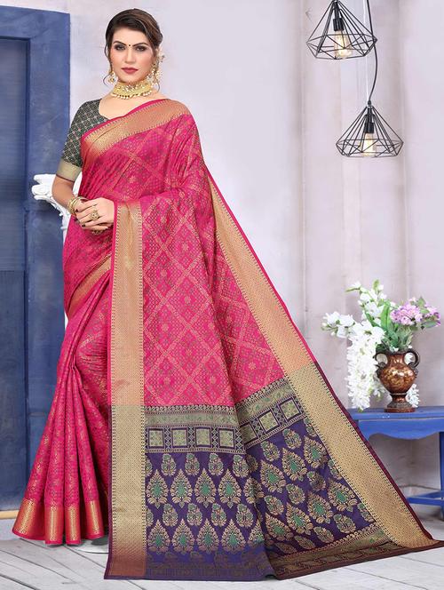 women self design banarasi saree with blouse - 21722557 - Very Small Image - 1