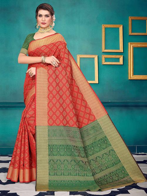 women self design patola saree with blouse - 21722564 - Very Small Image - 1