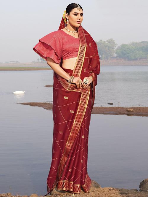 women embroidered lace bordered saree with blouse - 21722662 - Very Small Image - 1