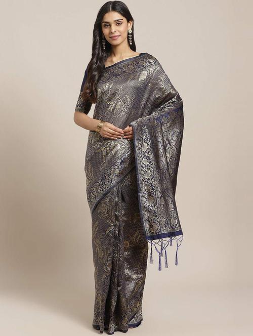 women self design banarasi saree with blouse - 21722718 - Very Small Image - 1