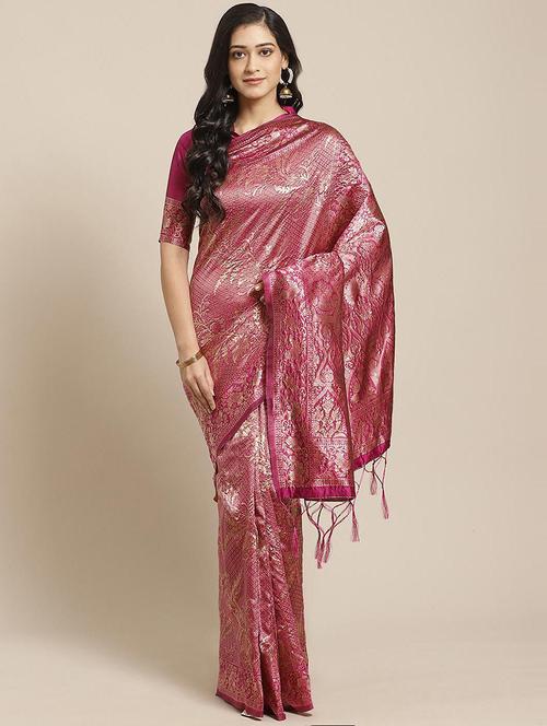women self design banarasi saree with blouse - 21722719 - Very Small Image - 1