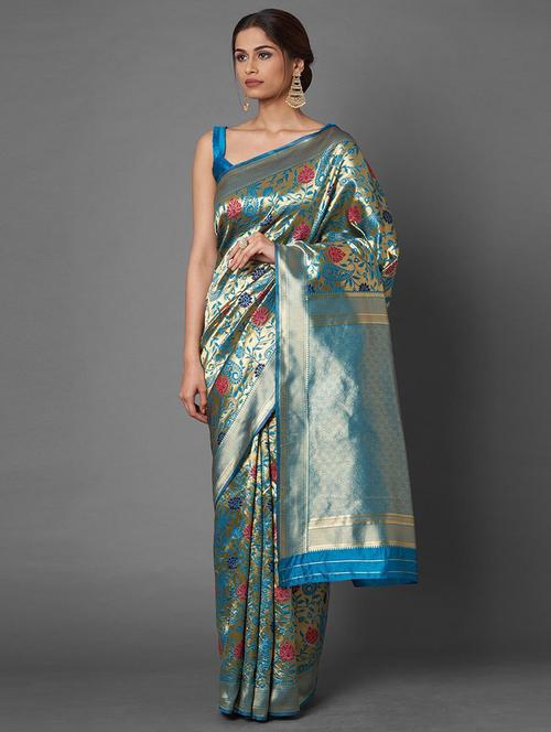 women self design banarasi saree with blouse - 21722725 - Very Small Image - 1
