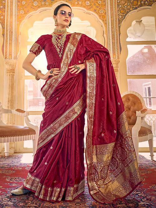 women self design banarasi saree with blouse - 21722762 - Very Small Image - 1
