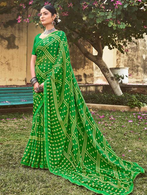 women printed casual wear saree with blouse - 21722945 - Very Small Image - 1