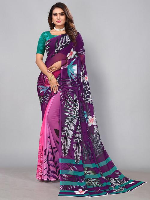 women printed casual wear saree with blouse - 21722948 - Very Small Image - 1