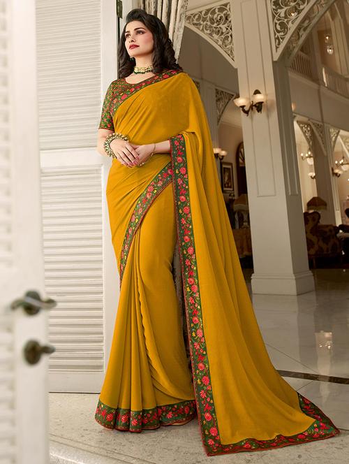 women solid bordered saree with blouse - 21722964 - Very Small Image - 1