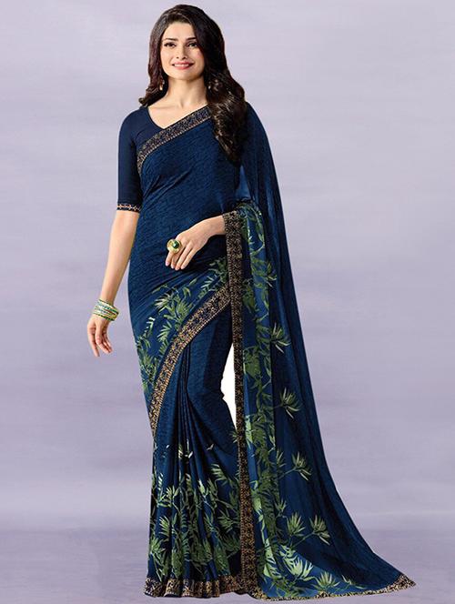 women floral printed saree with blouse - 21723007 - Very Small Image - 1