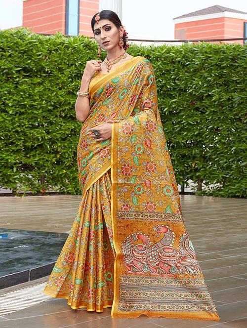 women printed bordered saree with blouse - 21723047 - Very Small Image - 1