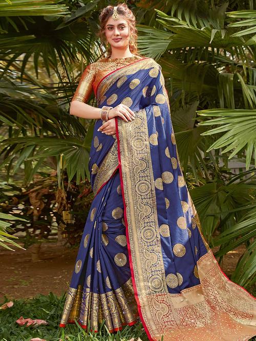 women self design banarasi saree with blouse - 21723114 - Very Small Image - 1
