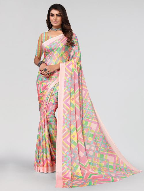 women multi color printed saree with blouse - 21723648 - Very Small Image - 1