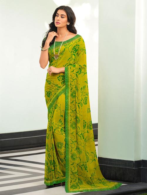 women printed casual wear saree with blouse - 21723652 - Very Small Image - 1
