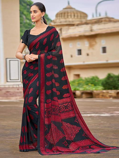 women printed casual wear saree with blouse - 21723878 - Very Small Image - 1