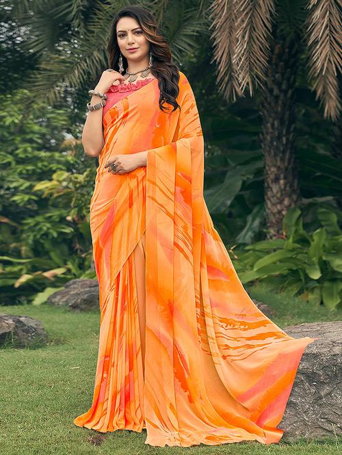 women printed casual wear saree with blouse - 21723905 - Very Small Image - 1