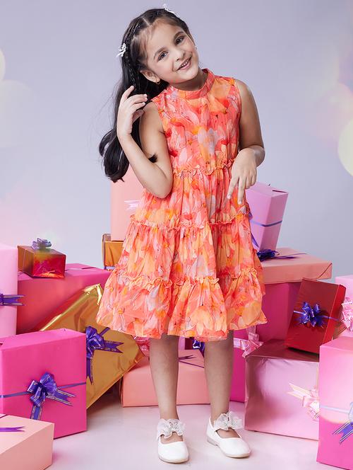 girls printed sleeveless tiered dress - 21723953 - Very Small Image - 1