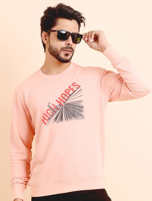 men long sleeves chest print sweatshirt - 21724425 - Very Small Image - 1