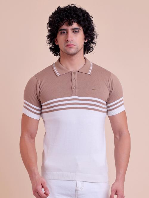 men short sleeves color block polo t-shirt - 21725062 - Very Small Image - 1