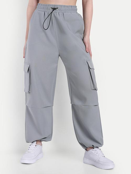 women solid high rise cargo - 21726849 - Very Small Image - 1
