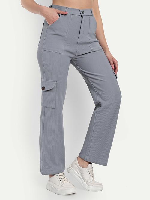women solid high rise cargo - 21727433 - Very Small Image - 1