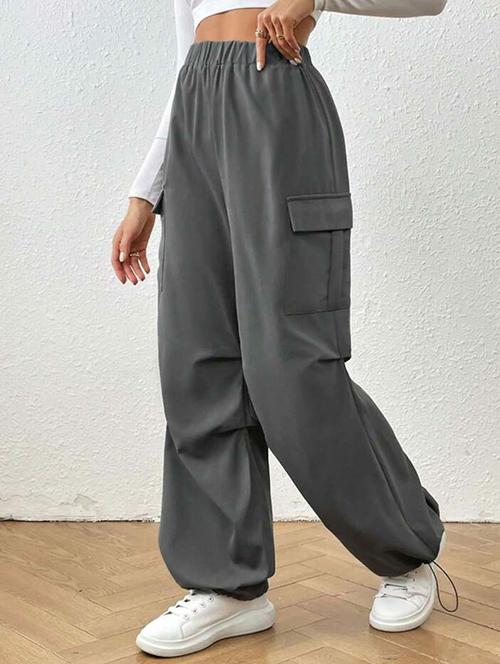 women solid high rise cargo - 21727586 - Very Small Image - 1