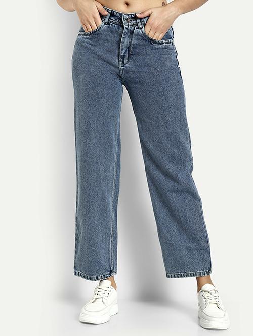 women solid high rise straight jean - 21727723 - Very Small Image - 1