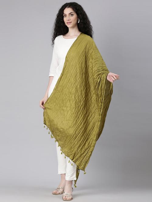 women olive solid dupatta - 21727991 - Very Small Image - 1