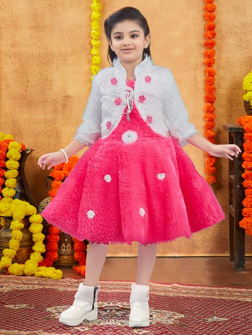 girls embellished three quarter sleeve frock - 21728129 - Very Small Image - 1