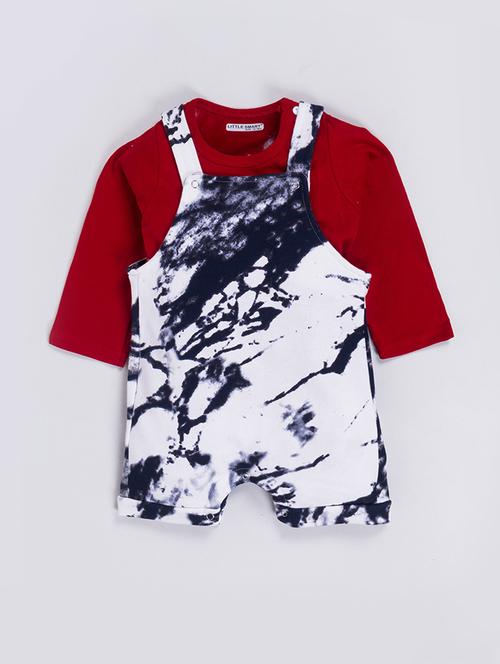 kids printed dungaree twin set - 21728160 - Very Small Image - 1