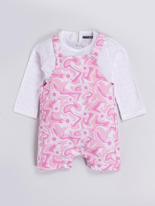 kids printed dungaree twin set - 21728164 - Very Small Image - 1