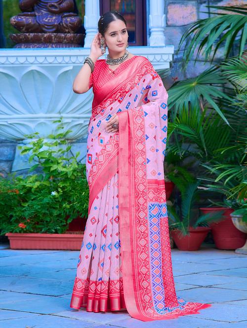women printed casual wear saree with blouse - 21728340 - Very Small Image - 1