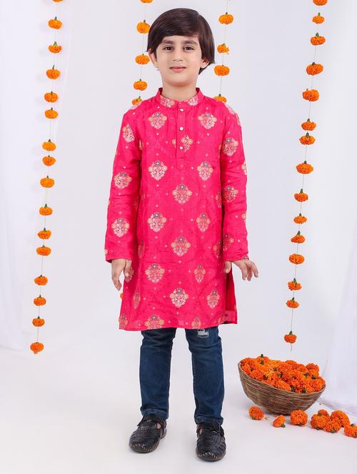 boys self design long sleeve kurta - 21729370 - Very Small Image - 1
