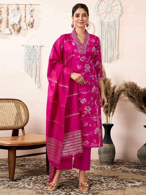 women floral printed kurta pant set with dupatta - 21729640 - Very Small Image - 1